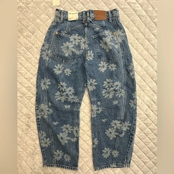 Good Luck barrel flower print jeans - Picture 5 of 6